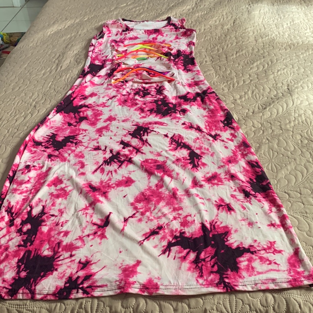 Women dress one size color printed